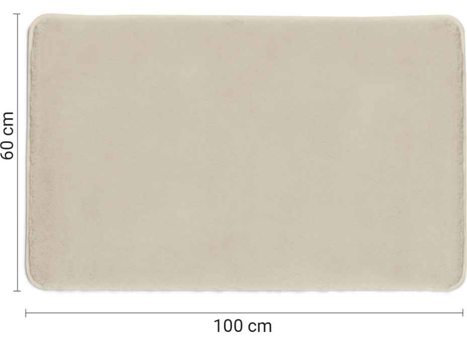 Gedy FUZZY koupelnová předložka, 60x100cm, 100% polyester, protiskluz, tortora 96FY100666