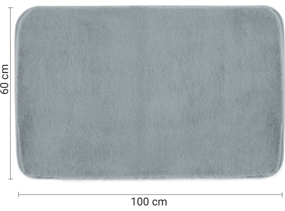 Gedy FUZZY koupelnová předložka, 60x100cm, 100% polyester, protiskluz, šedá 96FY100608