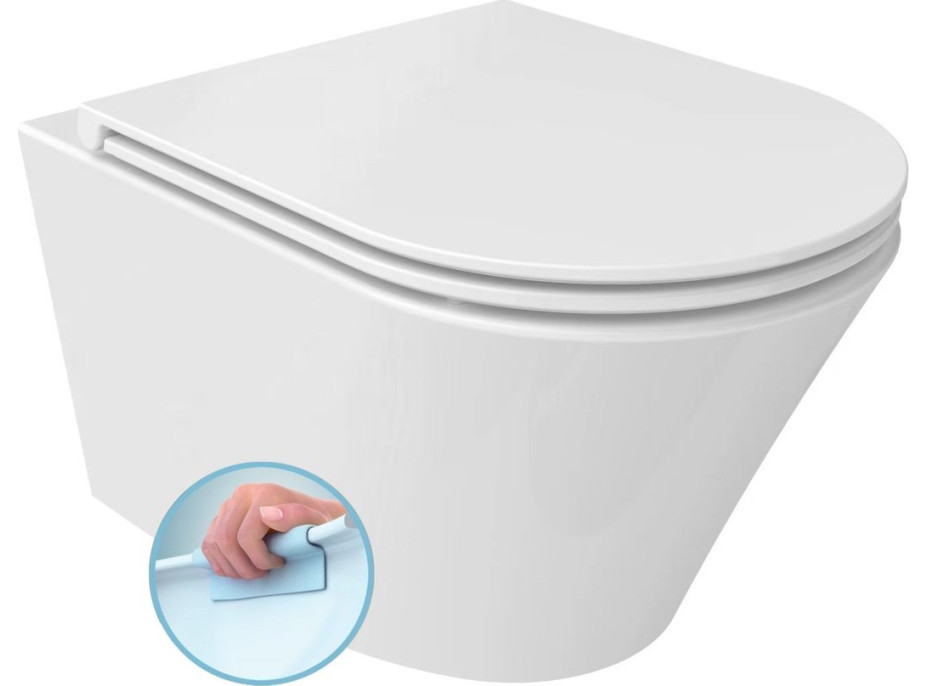 Sapho PACO SHORT závěsná WC mísa, Rimless, 36x47, 5cm, bílá PZ1012SH