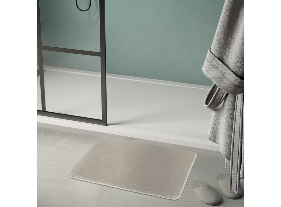 Gedy FUZZY koupelnová předložka, 60x100cm, 100% polyester, protiskluz, tortora 96FY100666