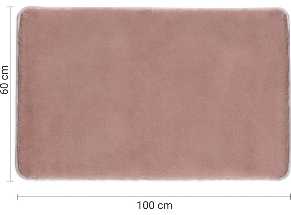 Gedy FUZZY koupelnová předložka, 60x100cm, 100% polyester, protiskluz, růžová 96FY100610