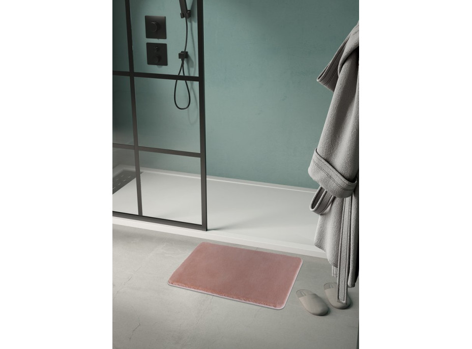 Gedy FUZZY koupelnová předložka, 60x100cm, 100% polyester, protiskluz, růžová 96FY100610