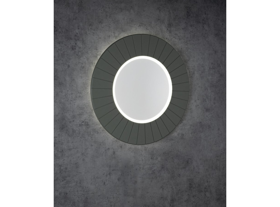 Sapho LUMIRO STRIP kulaté zrcadlo s LED osvětlením v rámu ø 75cm, verde LR750-4444S