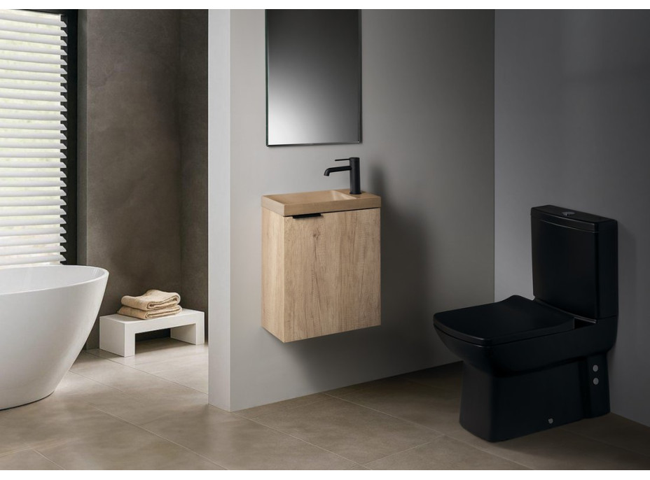 Sapho AGOS betonové umývátko 40x22cm, levé/pravé, písková pololesk AS40014