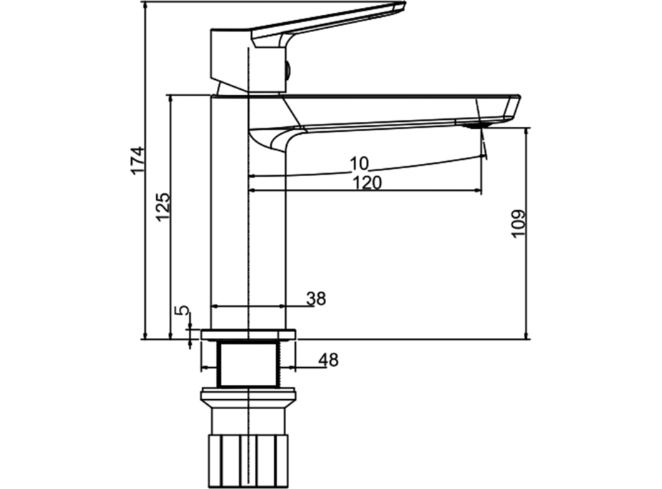 Aqualine FLERY stojánková umyvadlová baterie, chrom FY002