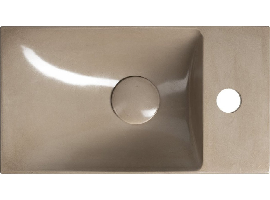 Sapho AGOS betonové umývátko 40x22cm, levé/pravé, písková pololesk AS40014