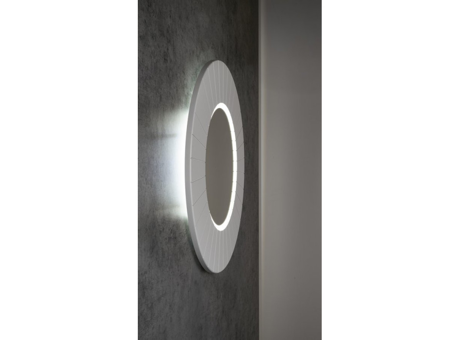Sapho LUMIRO STRIP kulaté zrcadlo s LED osvětlením v rámu ø 75cm, bílá mat LR750-3131S