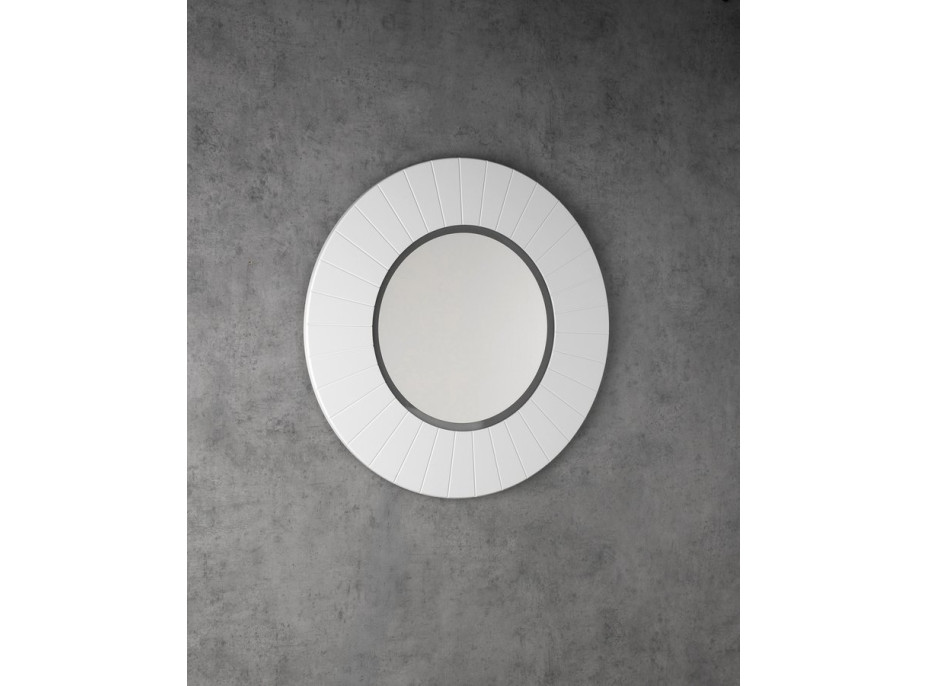 Sapho LUMIRO STRIP kulaté zrcadlo s LED osvětlením v rámu ø 75cm, bílá mat LR750-3131S