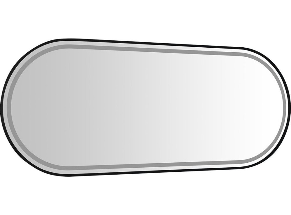 Sapho KAIRA oválné zrcadlo s LED osvětlením 120x50cm, černá mat KA500