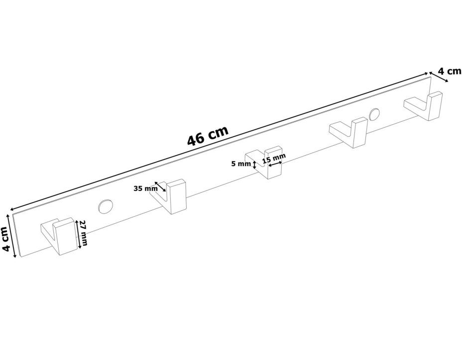 Stříbrný kovový věšák PSINO 43,5 cm