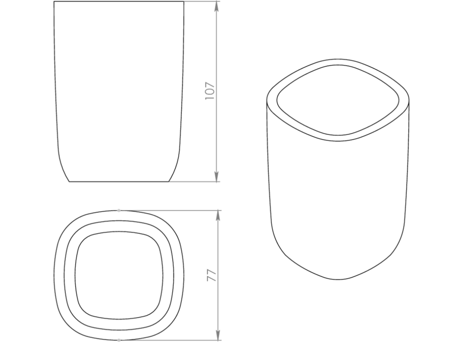 Gedy YLENIA sklenka na postavení, růžová YL9810