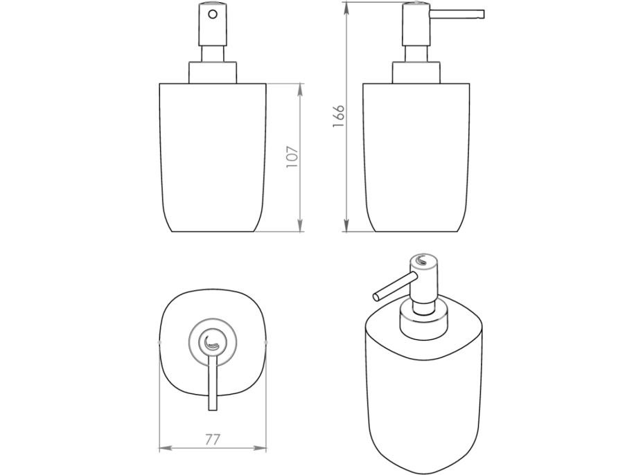 Gedy YLENIA dávkovač mýdla na postavení, zelená YL8007