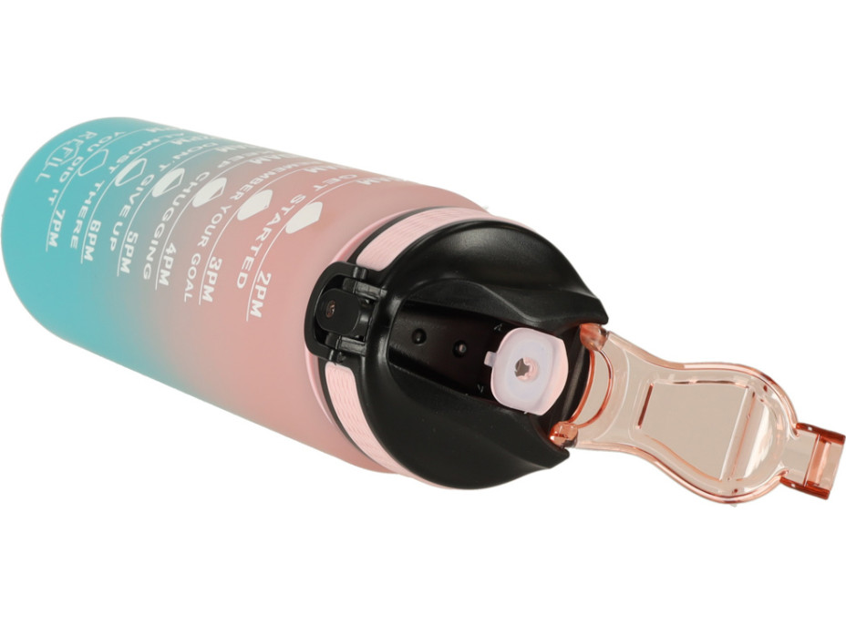 Láhev na vodu 1l - růžová/tyrkysová