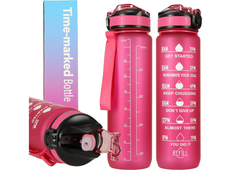 Láhev na vodu 1l - růžová