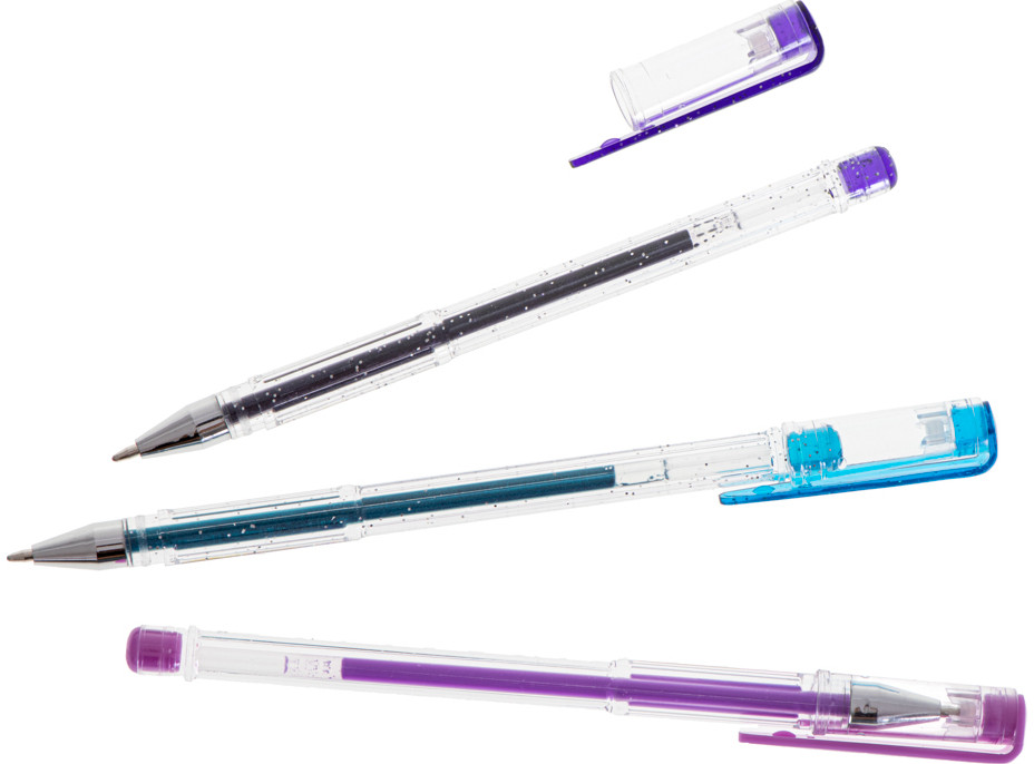 Barevná třpytivá gelová pera - sada 25 ks