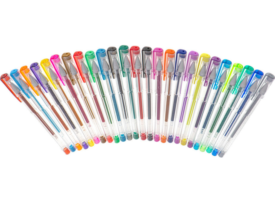 Barevná třpytivá gelová pera - sada 25 ks