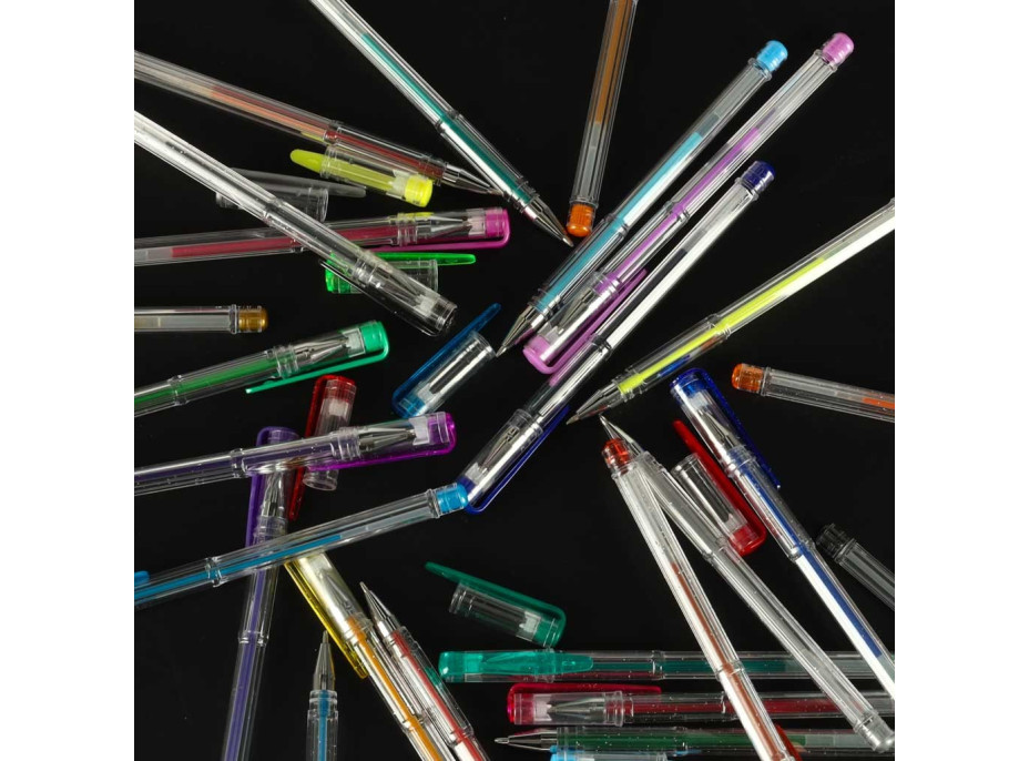 Barevná třpytivá gelová pera - sada 25 ks