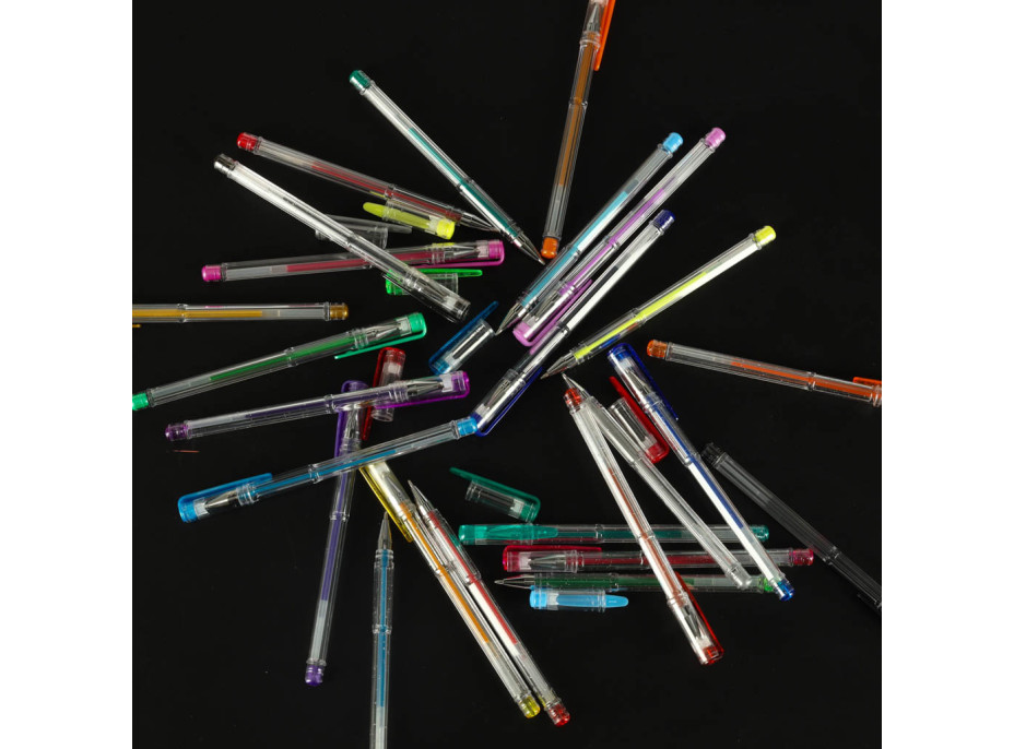 Barevná třpytivá gelová pera - sada 25 ks