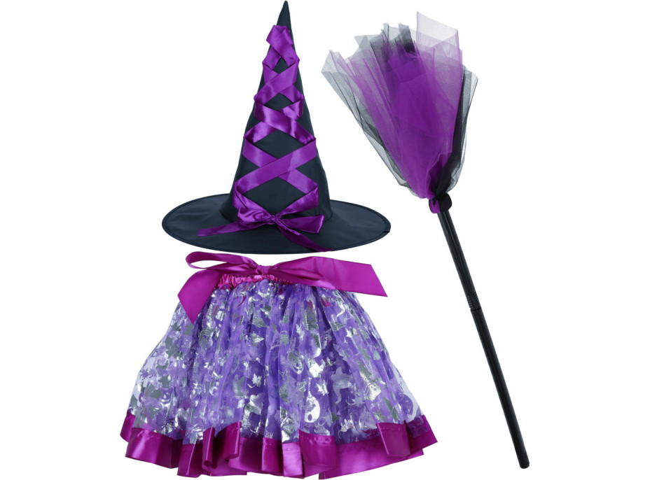 Karnevalový kostým Čarodějnice - 3 kusy - fialový