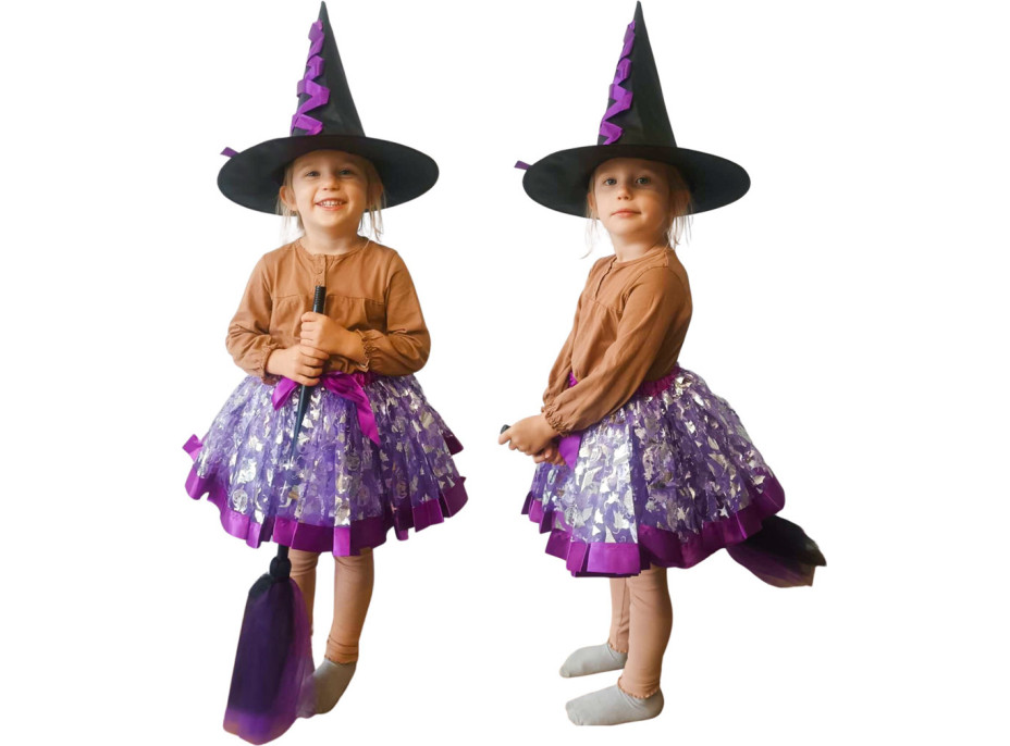 Karnevalový kostým Čarodějnice - 3 kusy - fialový