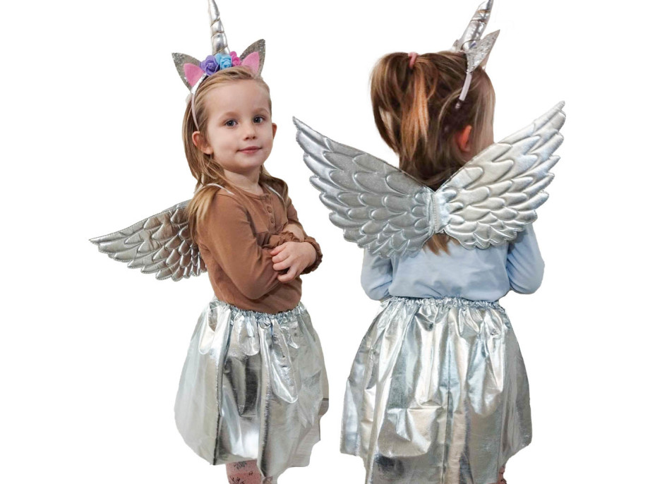 Karnevalový kostým Jednorožec - stříbrný