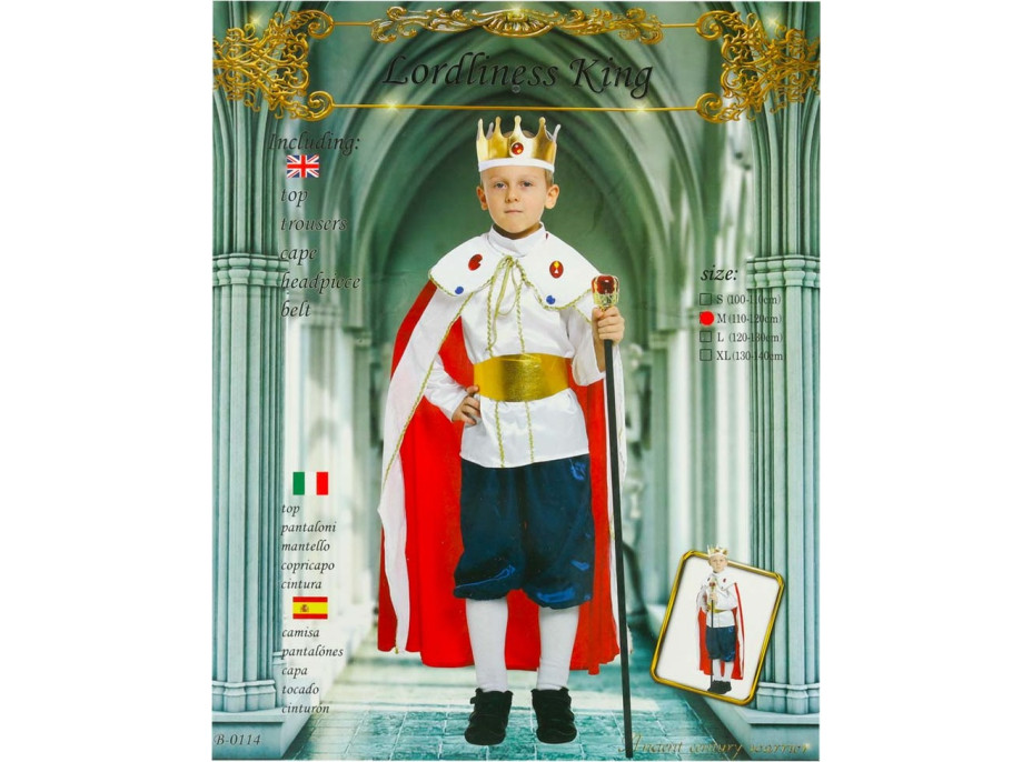 Karnevalový kostým Král - velikost M