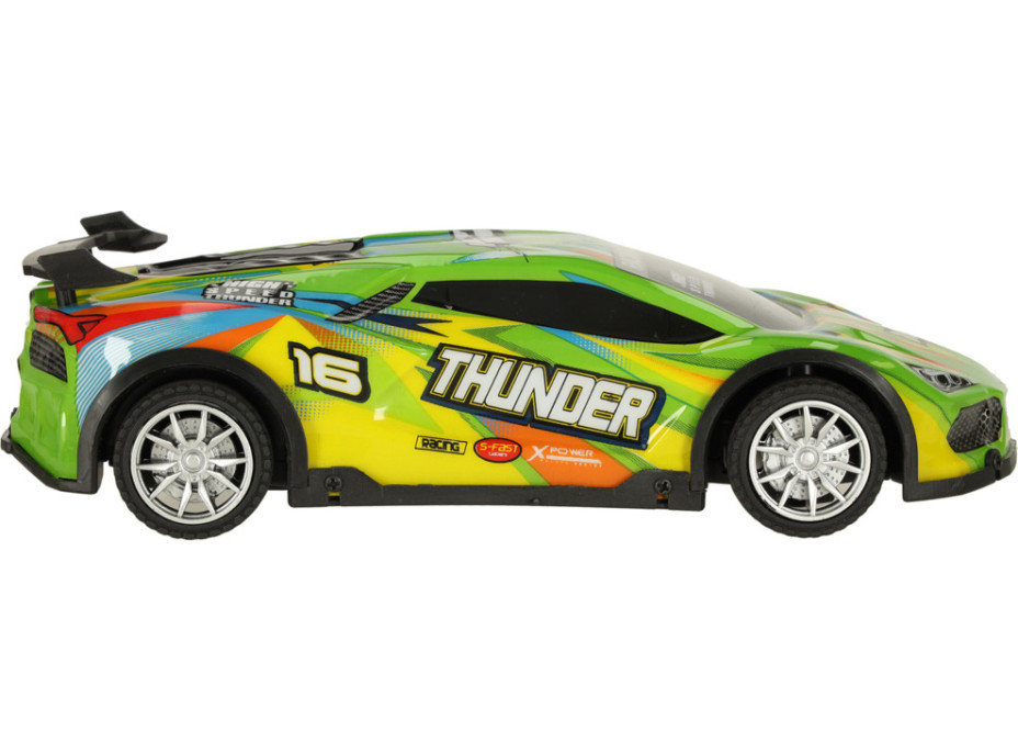 RC sportovní auto s LED světly - zelené