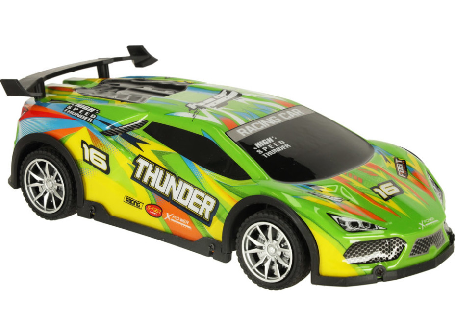 RC sportovní auto s LED světly - zelené