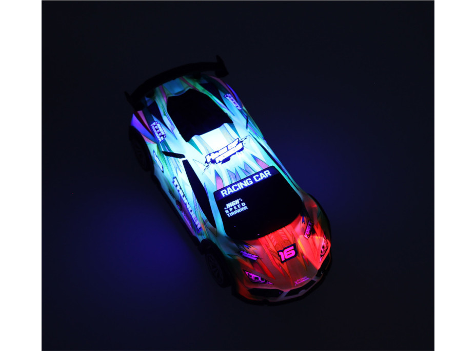 RC sportovní auto s LED světly - zelené