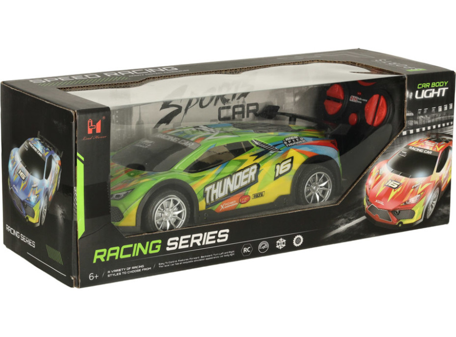 RC sportovní auto s LED světly - zelené
