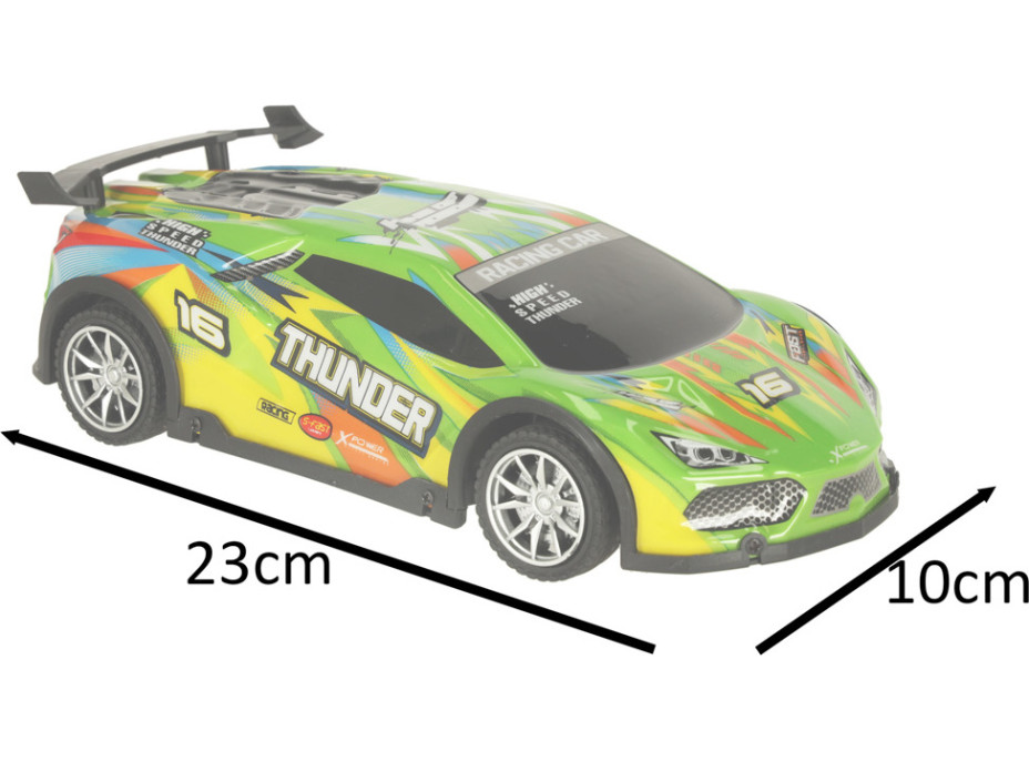 RC sportovní auto s LED světly - zelené
