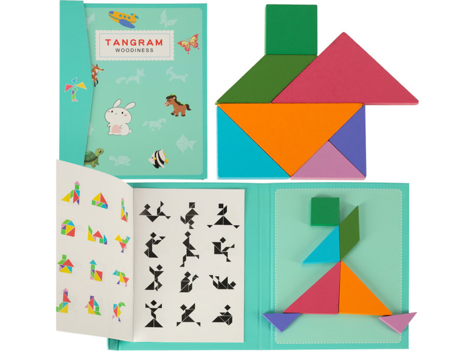 Dřevěný magnetický tangram