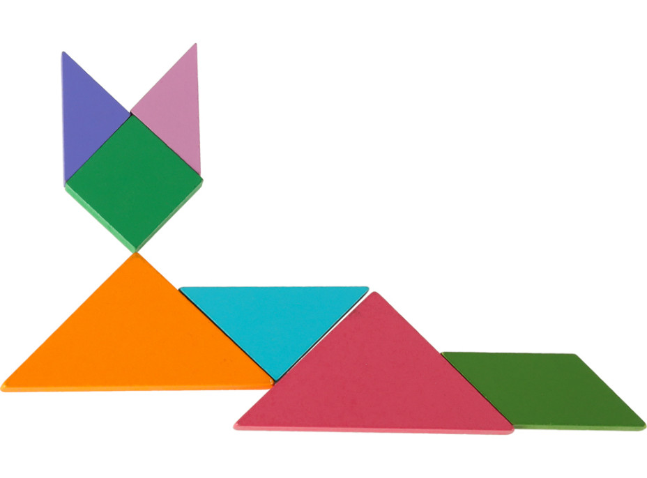 Dřevěný magnetický tangram