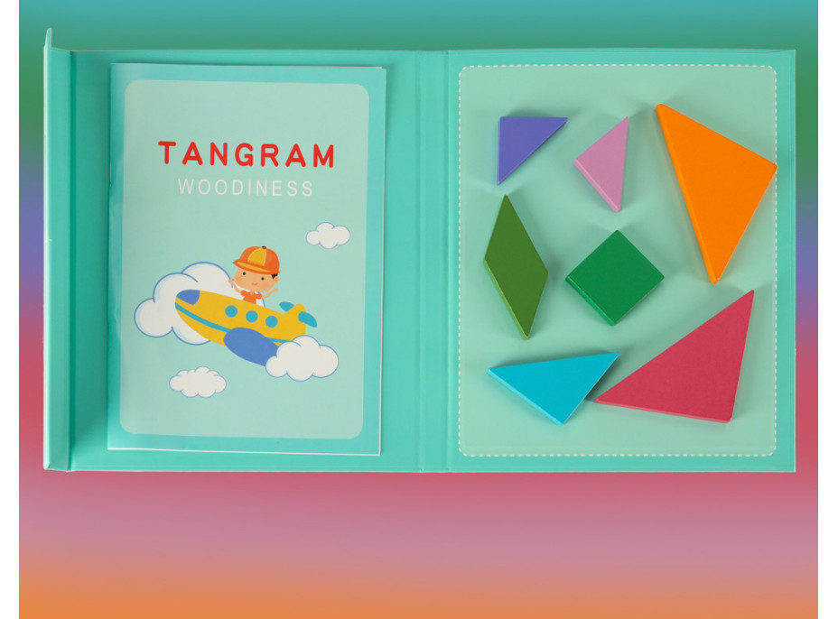 Dřevěný magnetický tangram