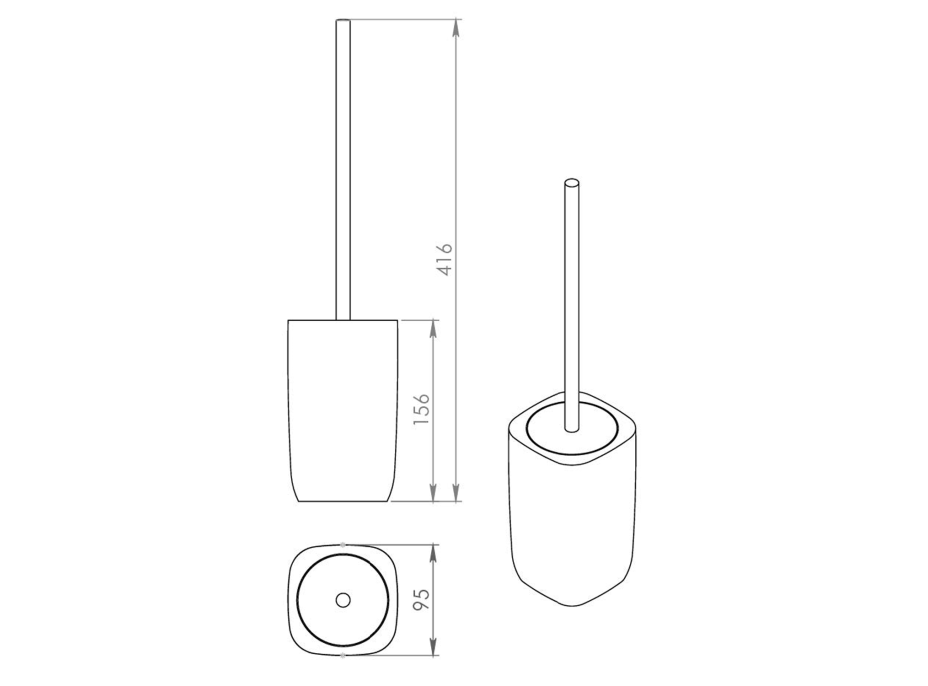Gedy YLENIA WC štětka na postavení, bílá YL3302