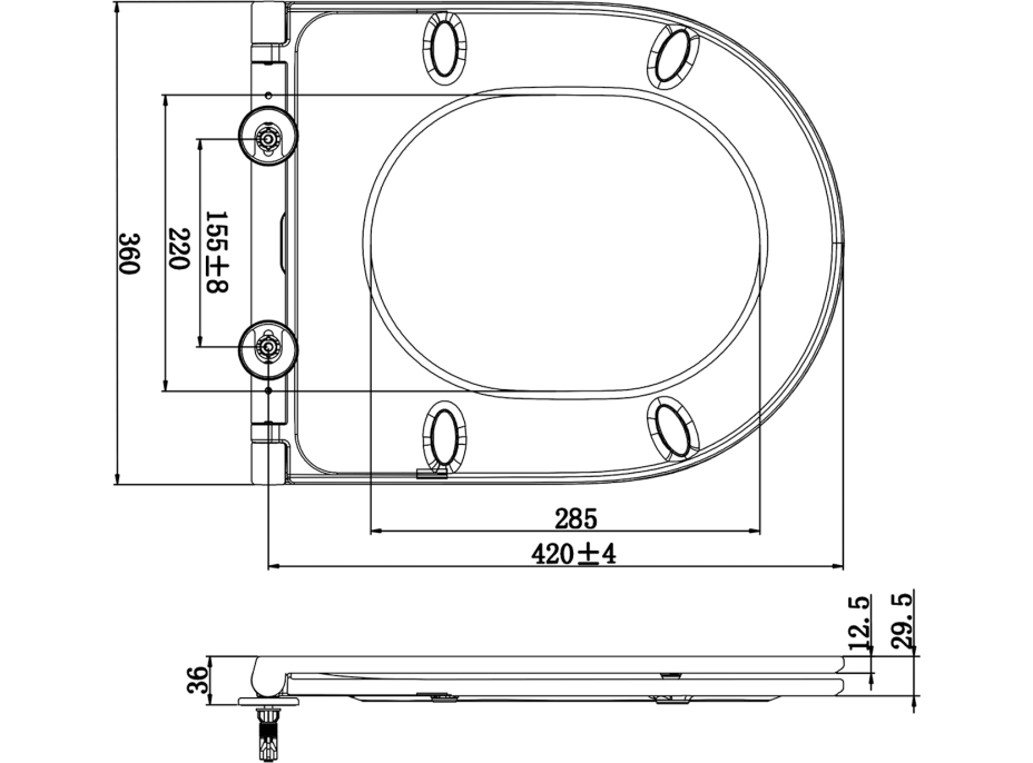 Bruckner FEIN WC sedátko, SLIM, Soft Close, Easy Take, bílá 201.524.4