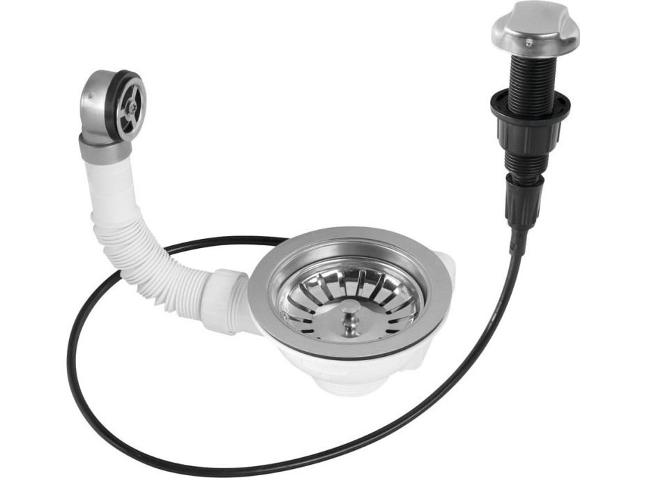 Bruckner Dřezová výpust 6/4", s přepadem a ovládáním, nerez 155.122.1