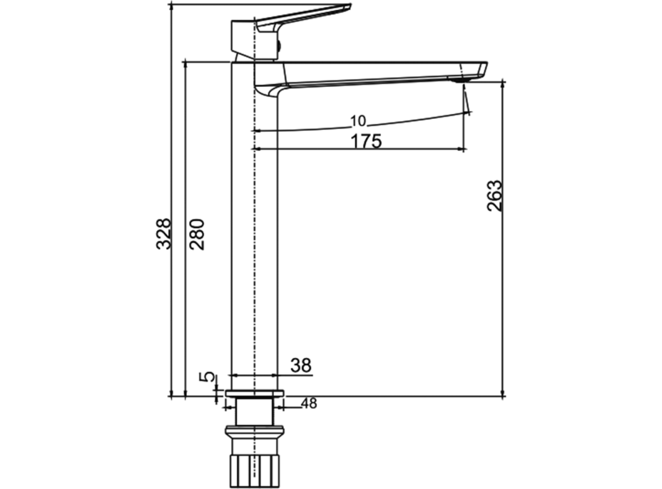 Aqualine FLERY stojánková umyvadlová baterie vysoká, chrom FY006