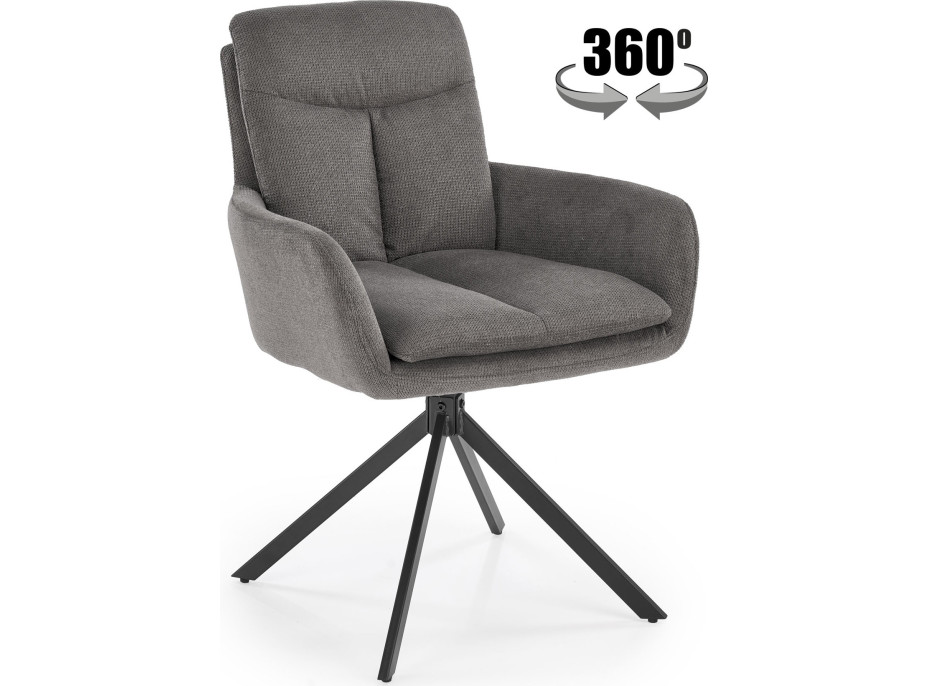 Jídelní otočné křesílko AIDEN - šedé