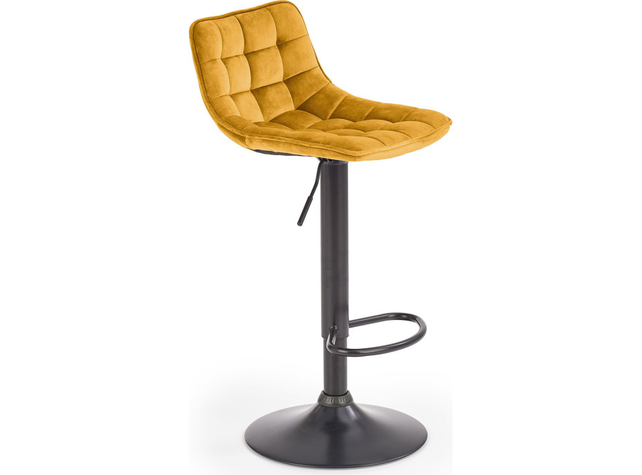 Barová židle DÁŠENKA - hořčicově žlutá - výškově nastavitelná