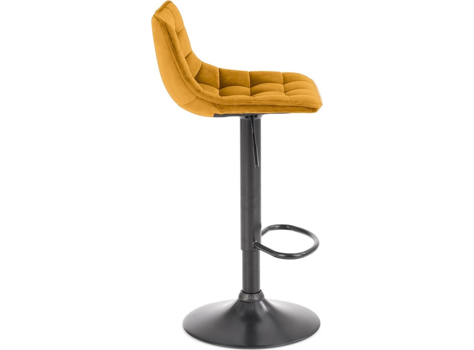Barová židle DÁŠENKA - hořčicově žlutá - výškově nastavitelná