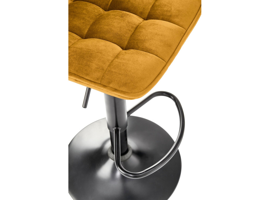 Barová židle DÁŠENKA - hořčicově žlutá - výškově nastavitelná