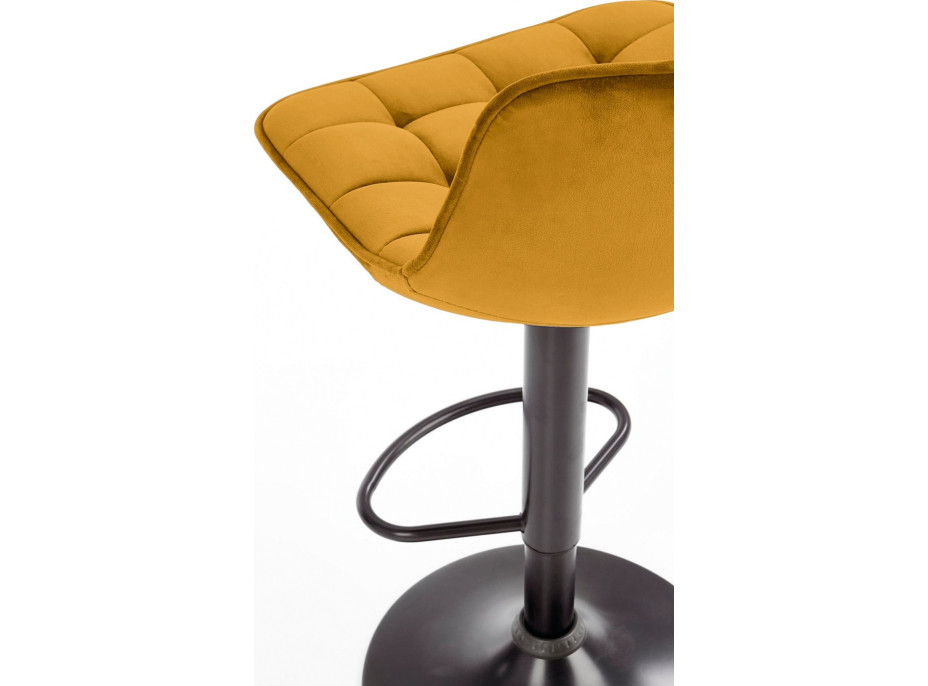 Barová židle DÁŠENKA - hořčicově žlutá - výškově nastavitelná