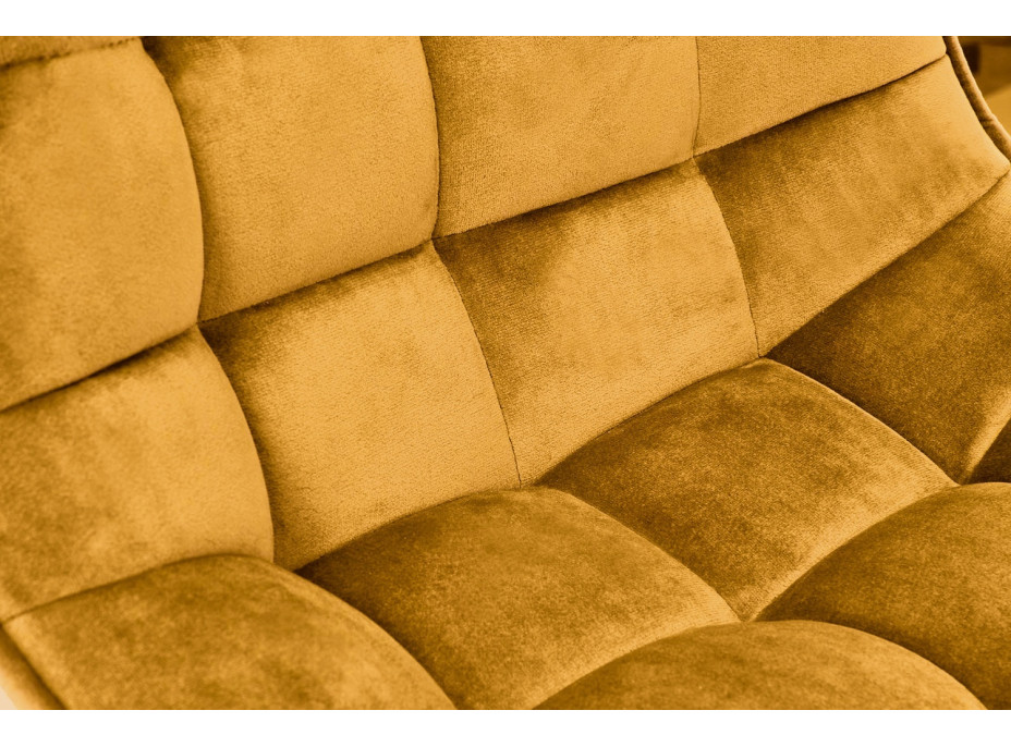 Barová židle DÁŠENKA - hořčicově žlutá - výškově nastavitelná