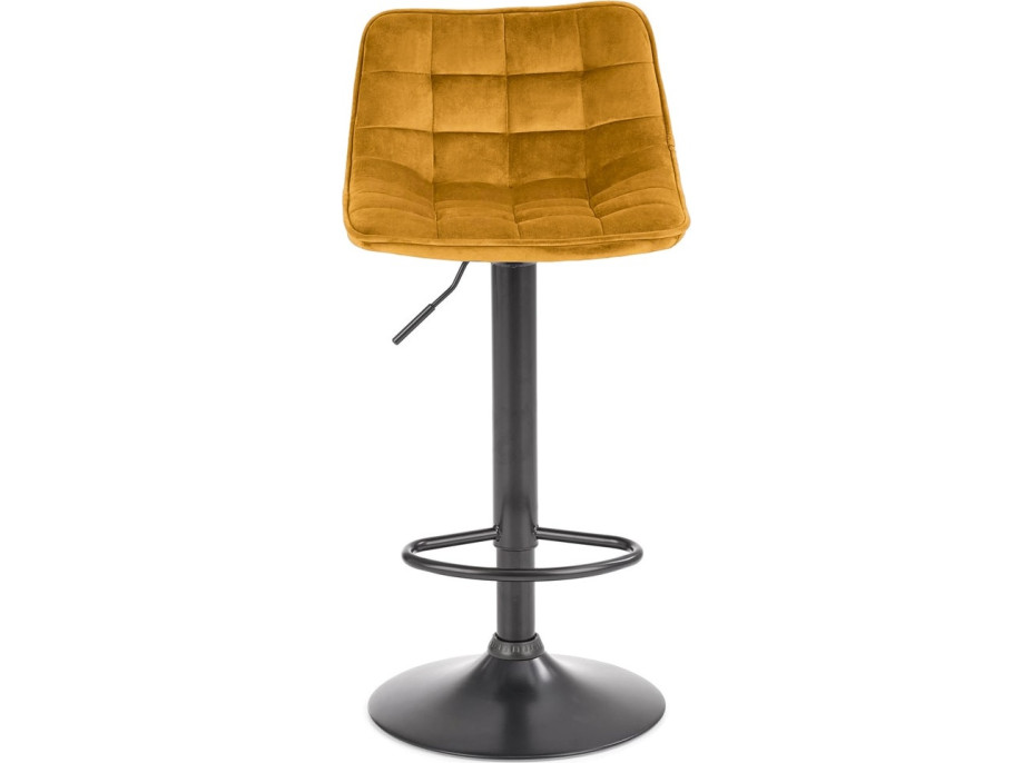 Barová židle DÁŠENKA - hořčicově žlutá - výškově nastavitelná