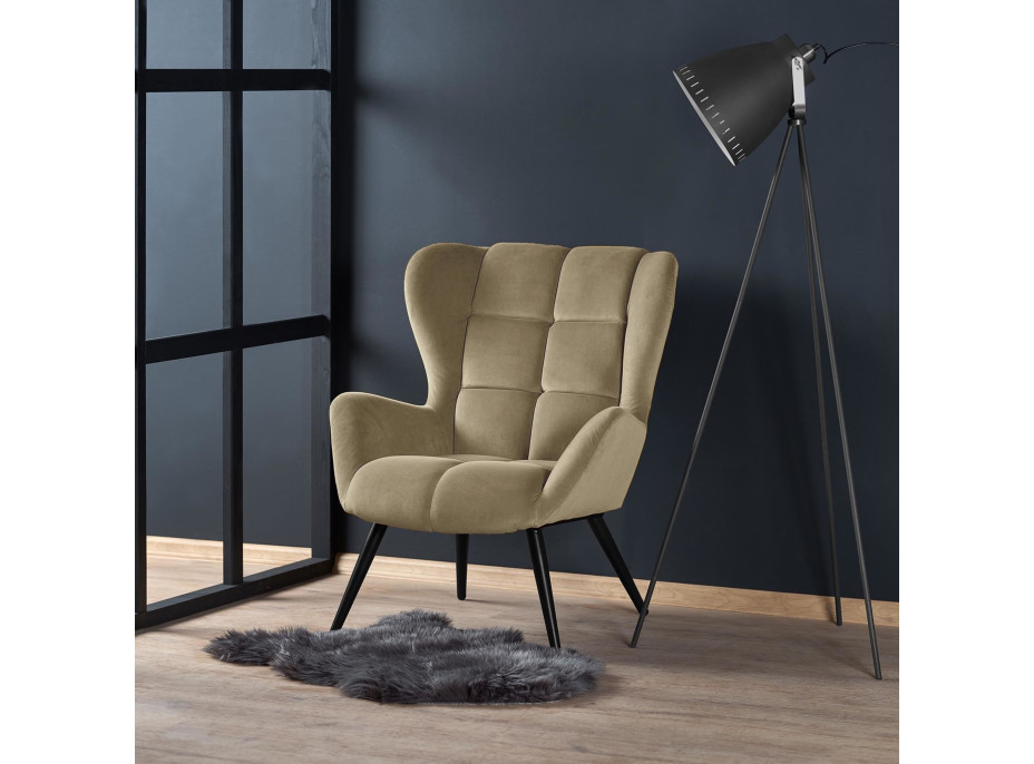Křeslo ORION - čalouněné - béžové/černé