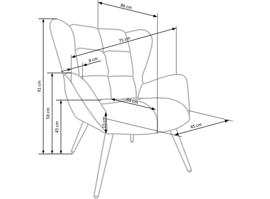 Křeslo ORION - čalouněné - béžové/černé