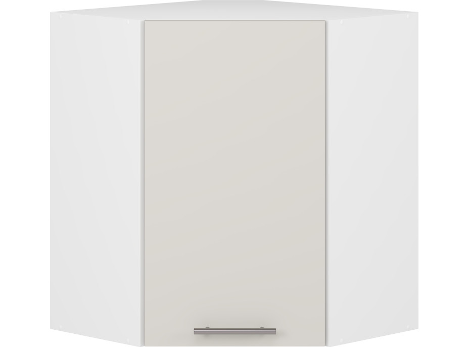 Závěsná rohová kuchyňská skříňka VITO - 60x72x30 cm - kašmírová lesklá