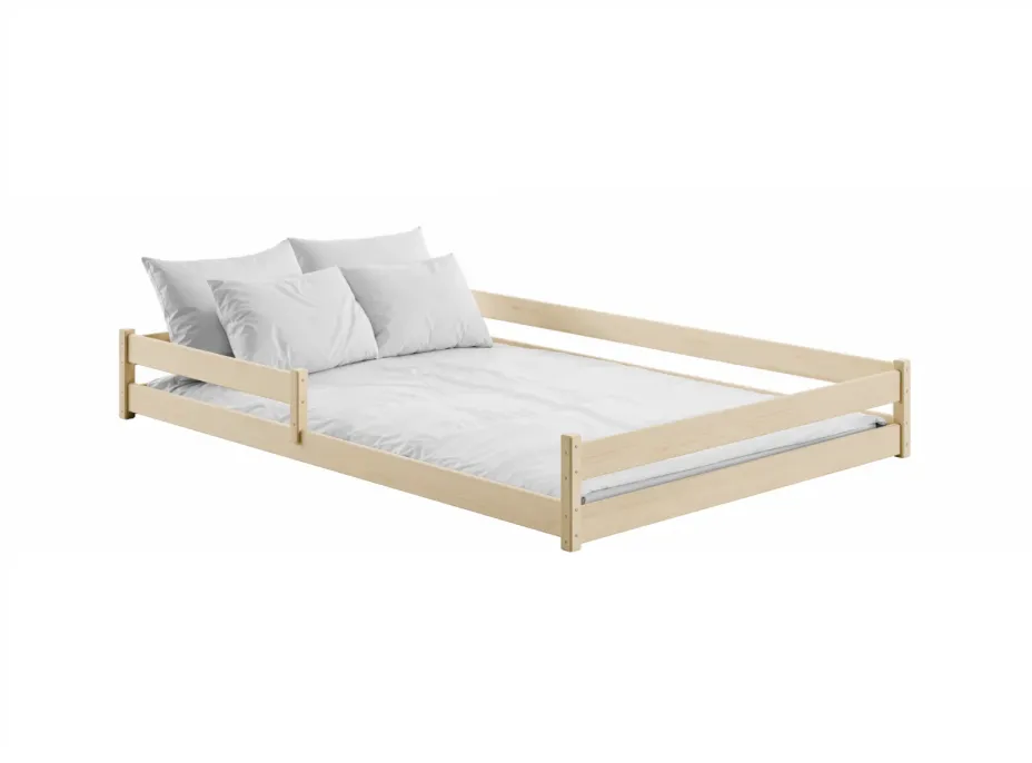 Dětská Montessori postel z masivu borovice ALICE - 200x140 cm - PŘÍRODNÍ