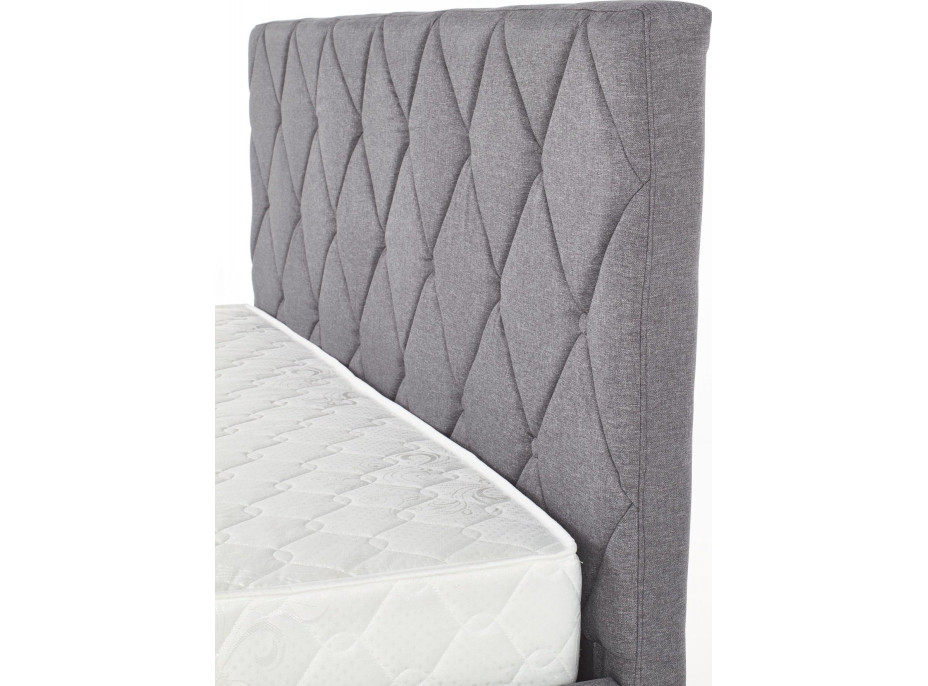 Postel z masivu se šuplíky BETY 200x160 cm - čalouněná - šedá